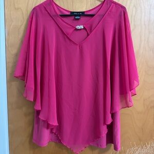 Size Large Adele & May Chic Fuchsia Blouse with Pearl Detail